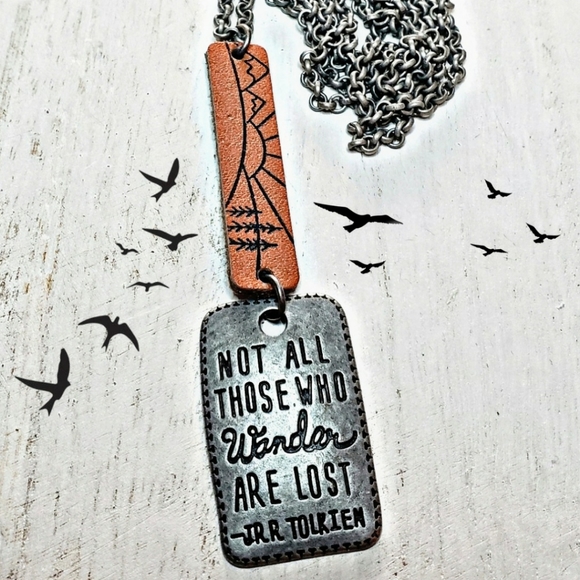 daisy may post Jewelry - handmade not all those who wander are lost chain